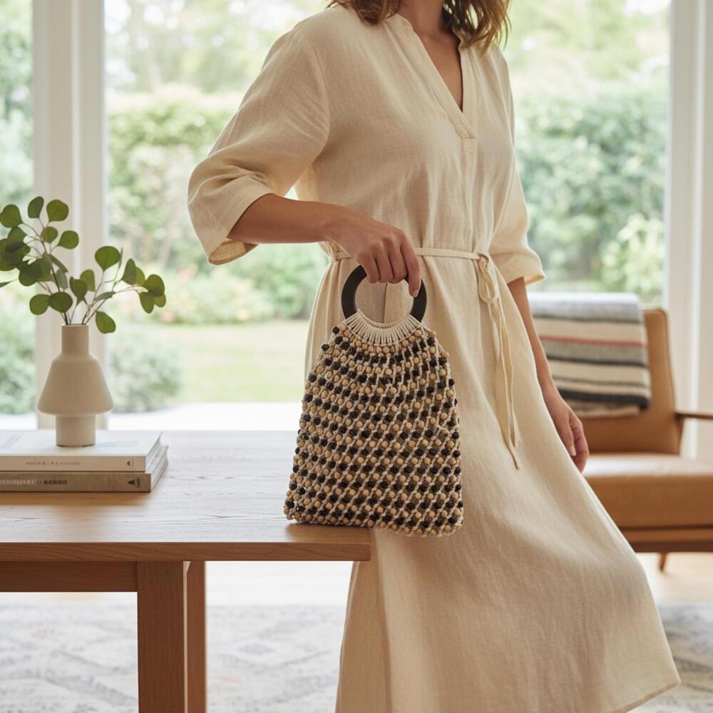 C&C California Beaded Macramé Handbag – Boho Chic Style